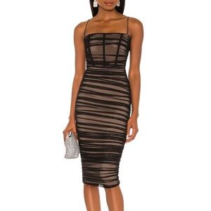 Elegant Black Striped Dress